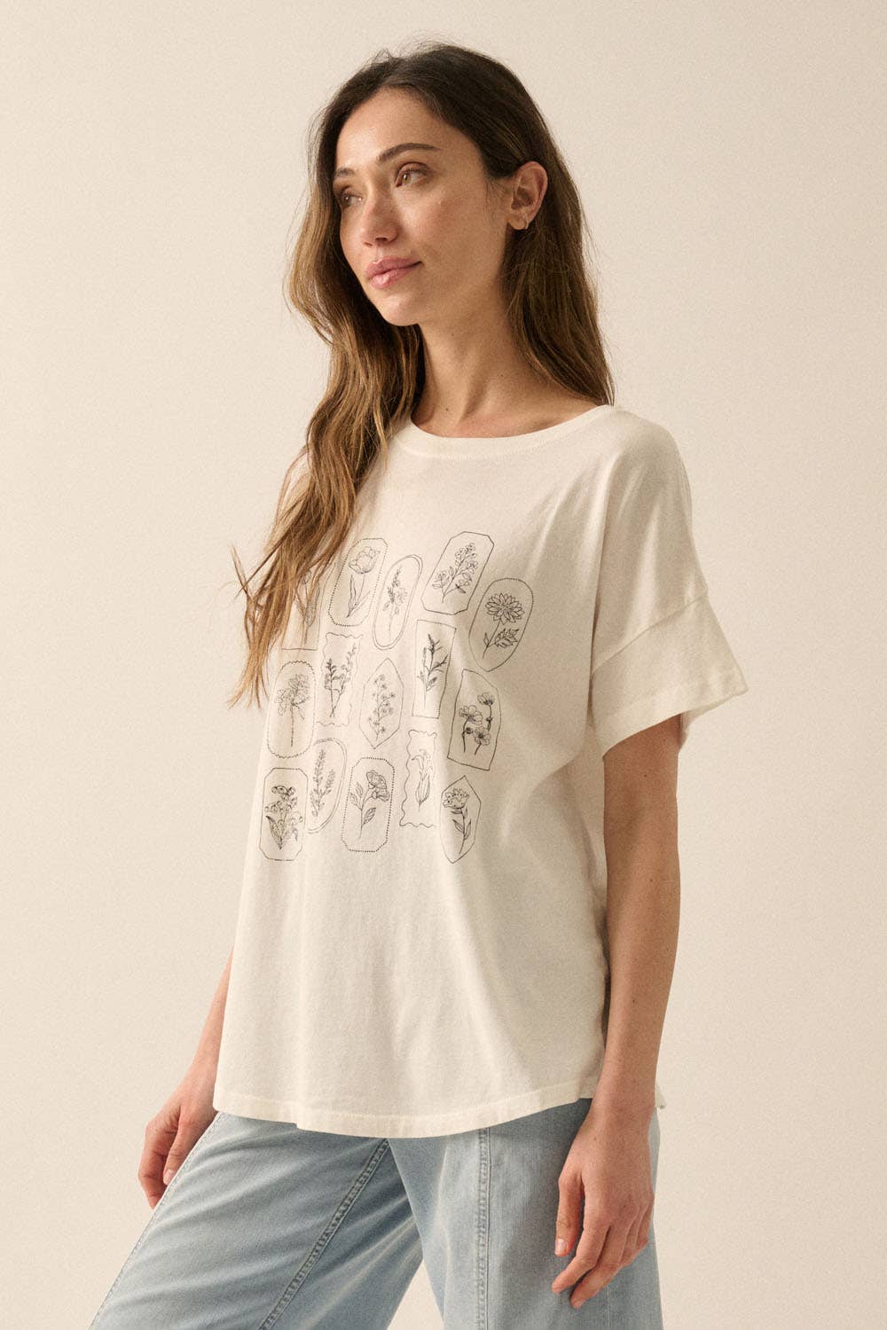 Floral Motif Graphic Tee