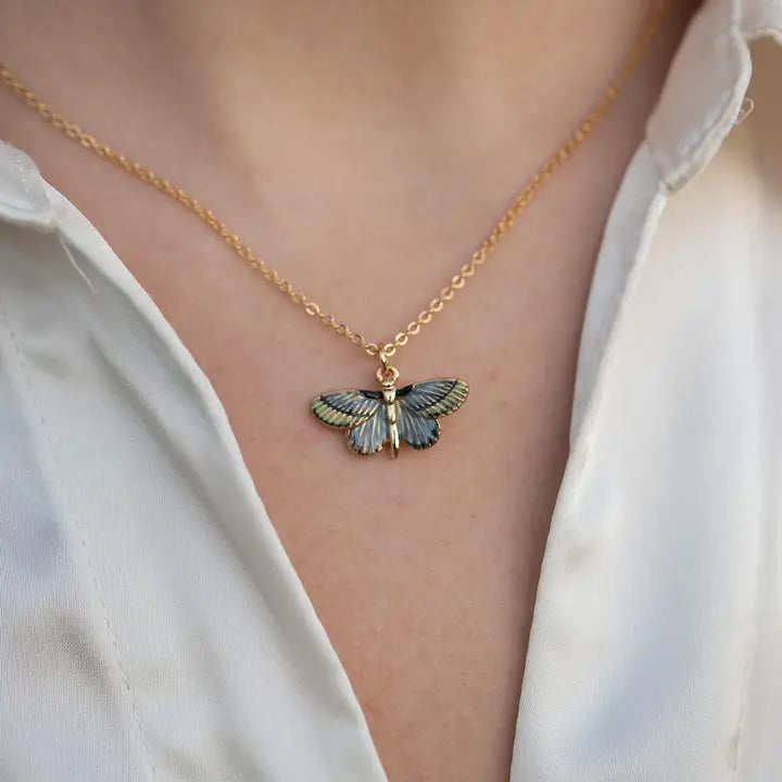 Deco Butterfly Blue Necklace