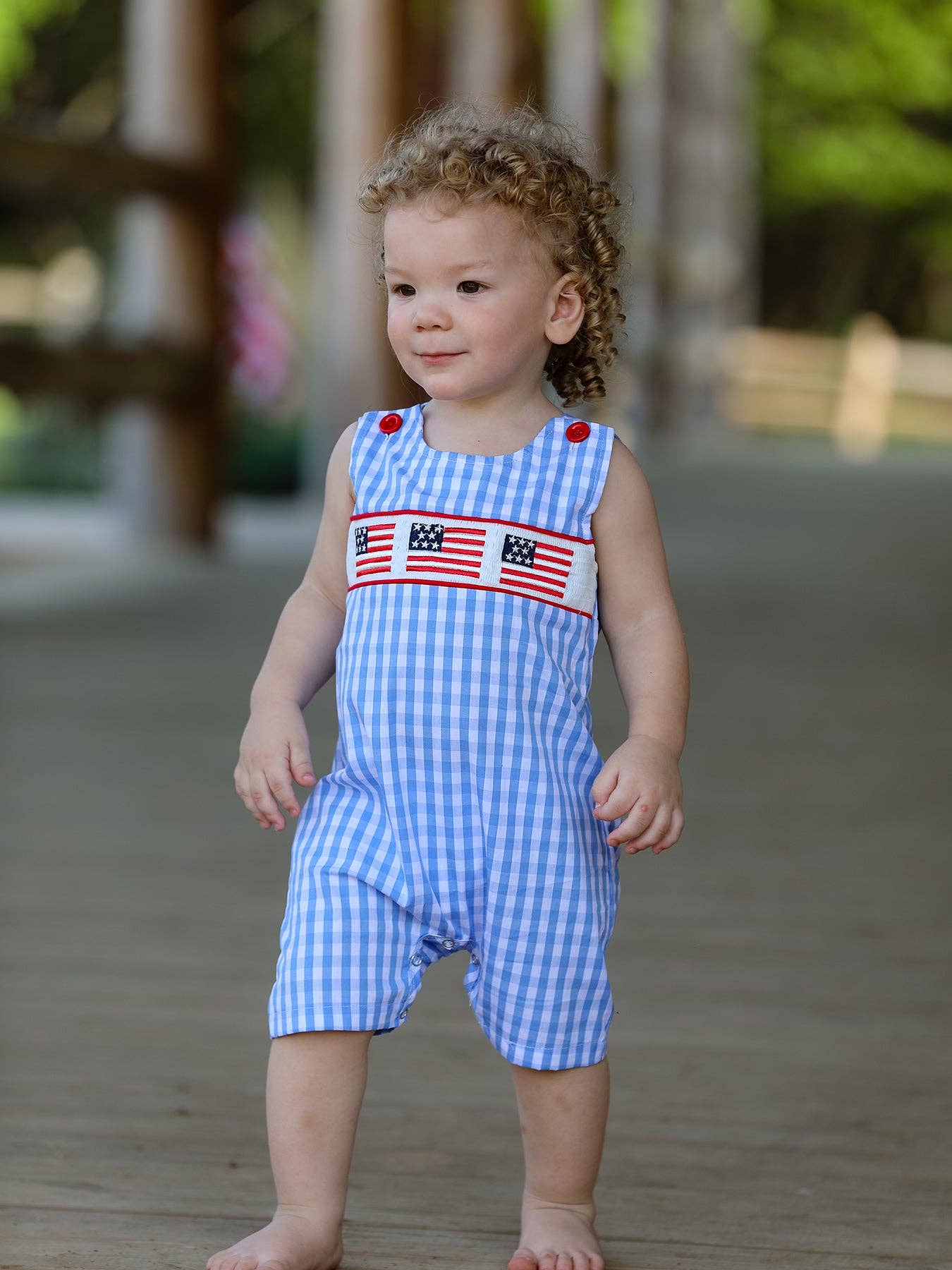 Boys Embroidered Flag Romper