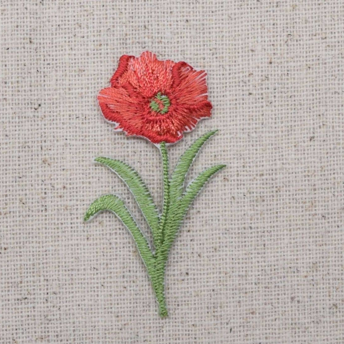 Iron on Patch: Red Poppy Flower