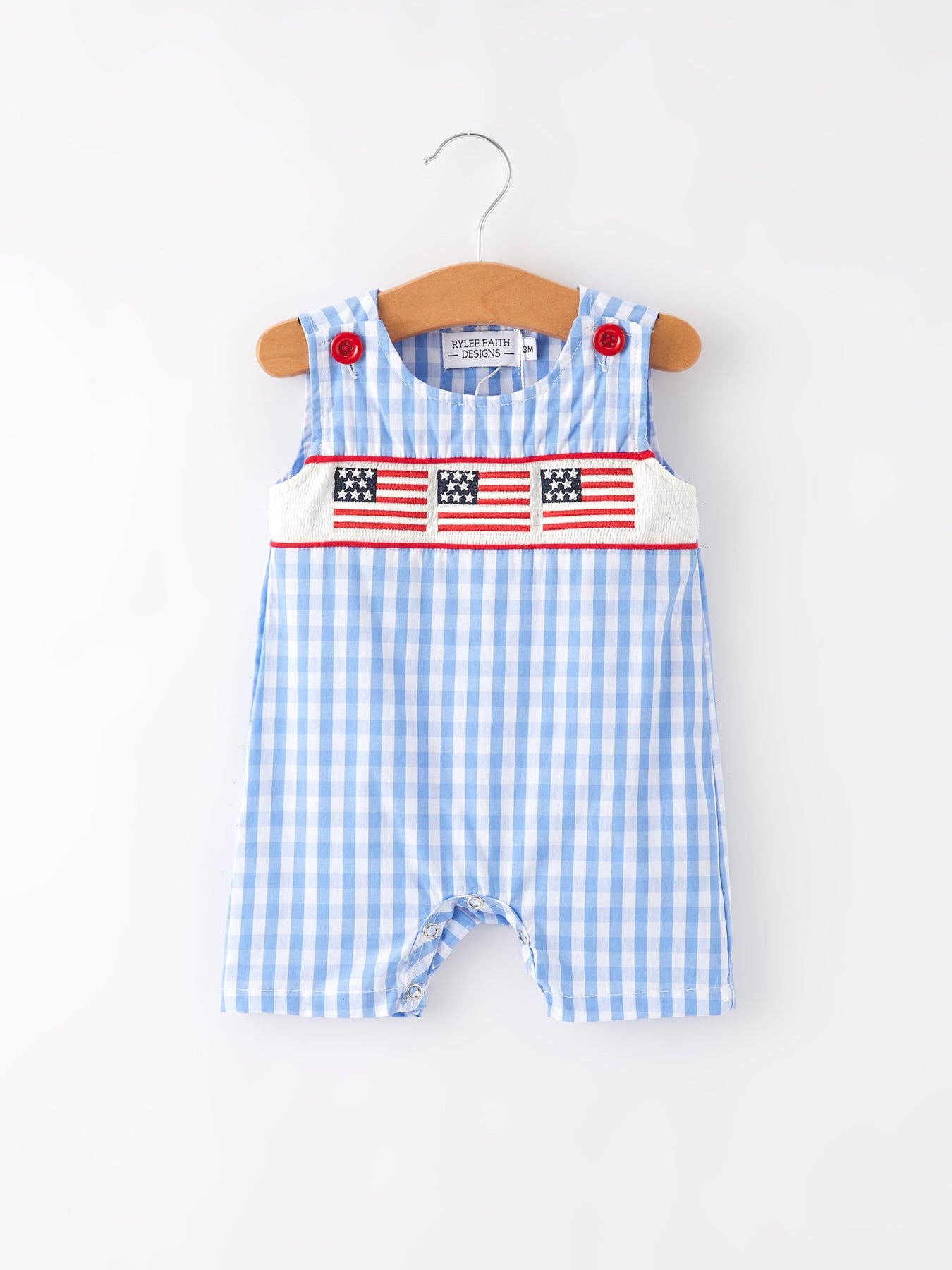 Boys Embroidered Flag Romper