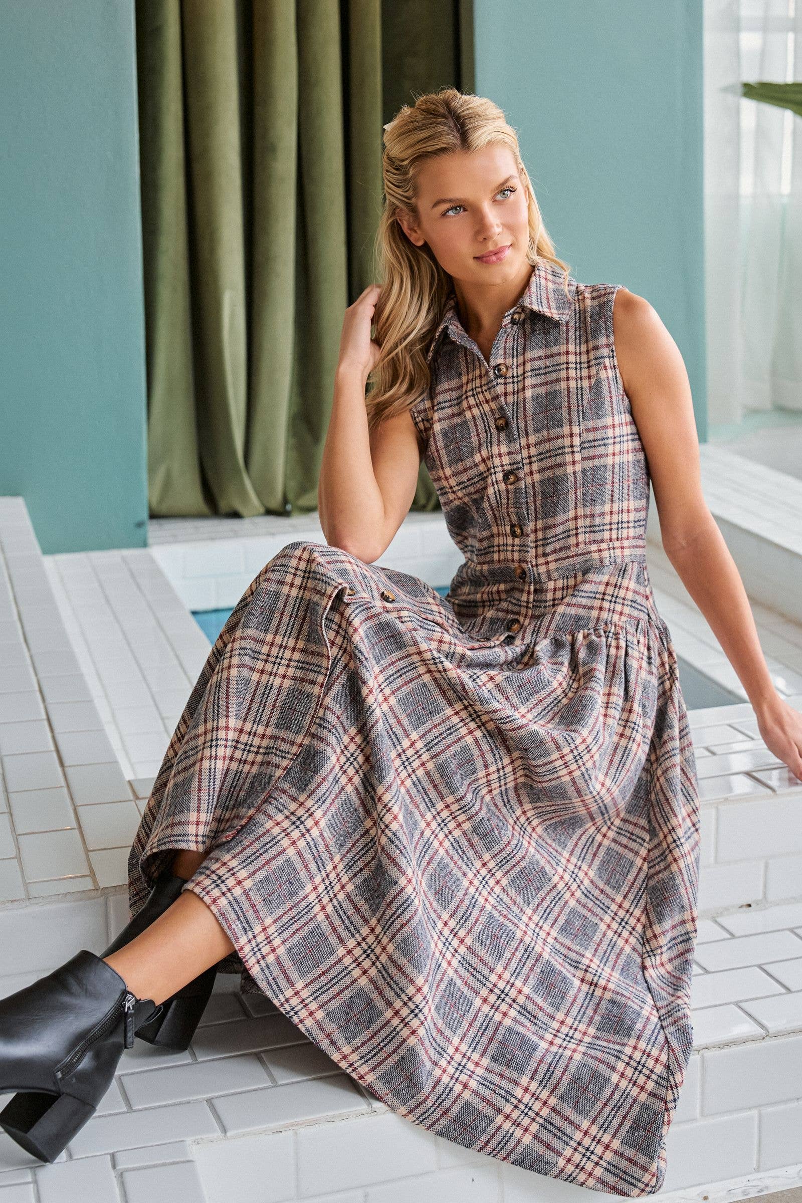 The Sandra Plaid Dress
