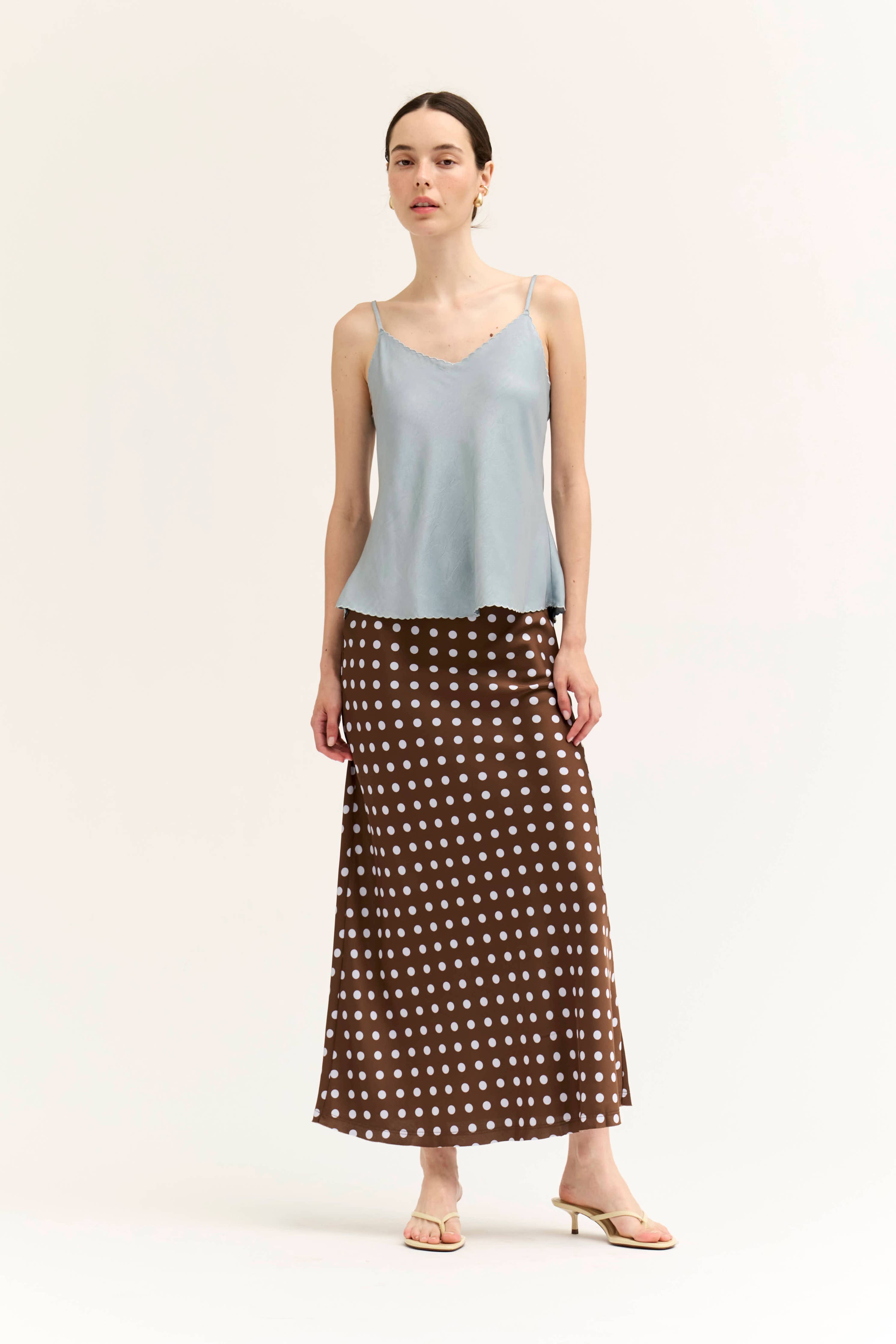 The Coraline Polka Dot Slip Skirt