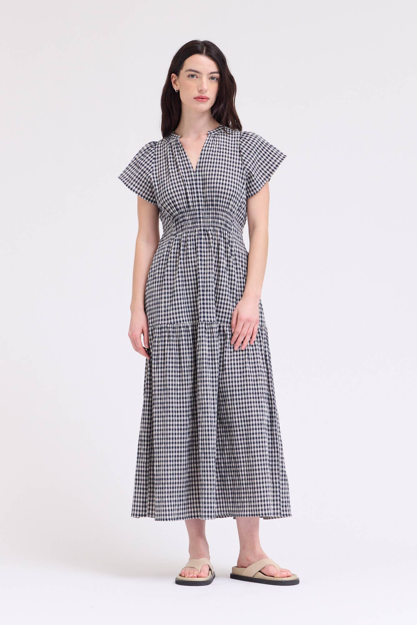 The Marcy Gingham Midi Dress