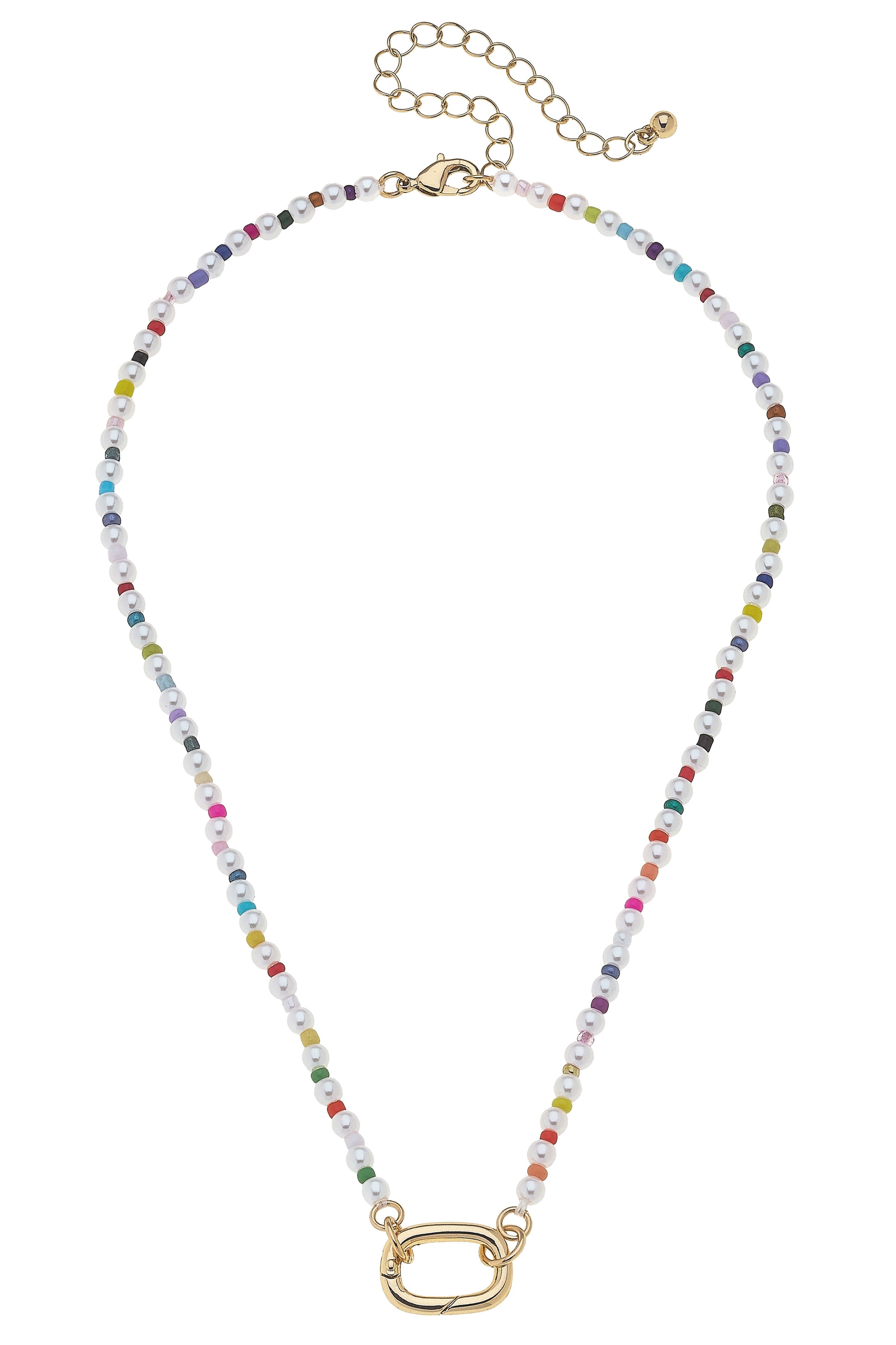 Mini Mazie Rainbow Pearl Charm Necklace Base