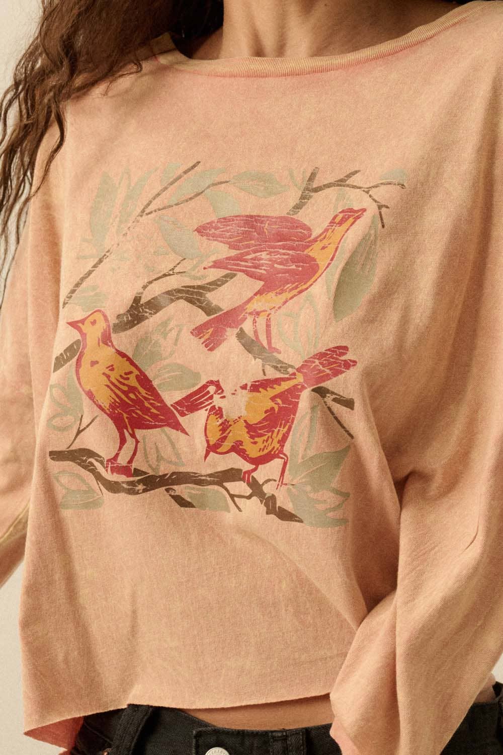 Perched Birds Cropped Tee