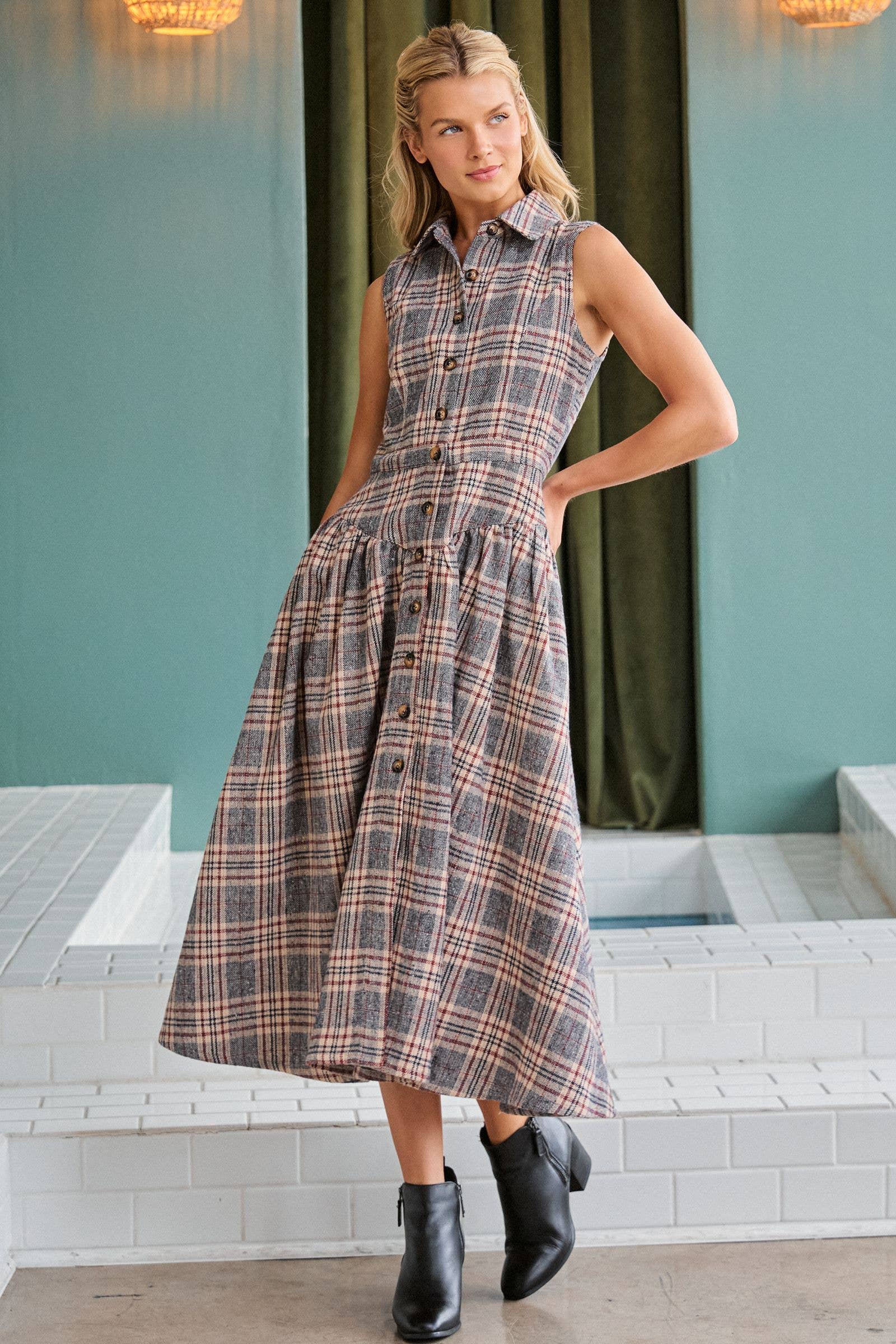 The Sandra Plaid Dress
