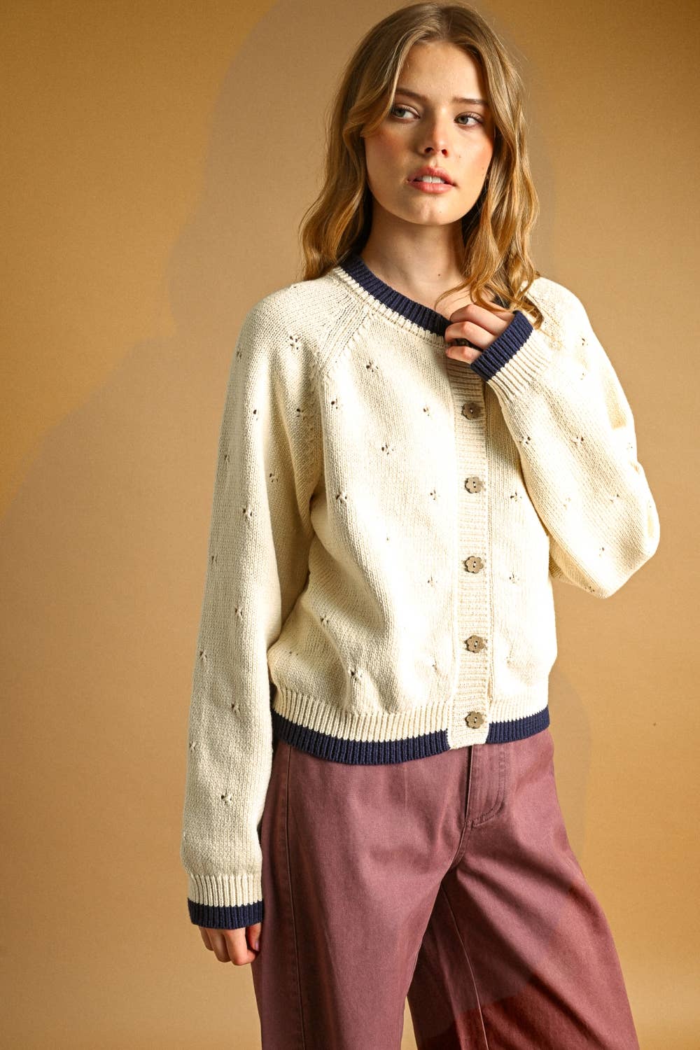 The Deidric Pointelle Knit Cardigan