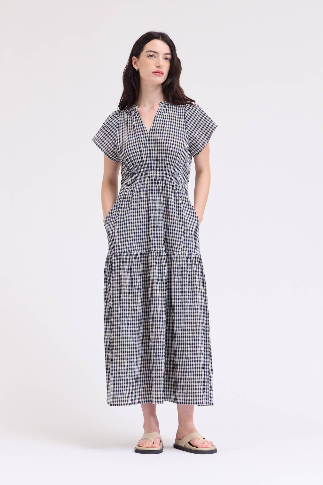 The Marcy Gingham Midi Dress