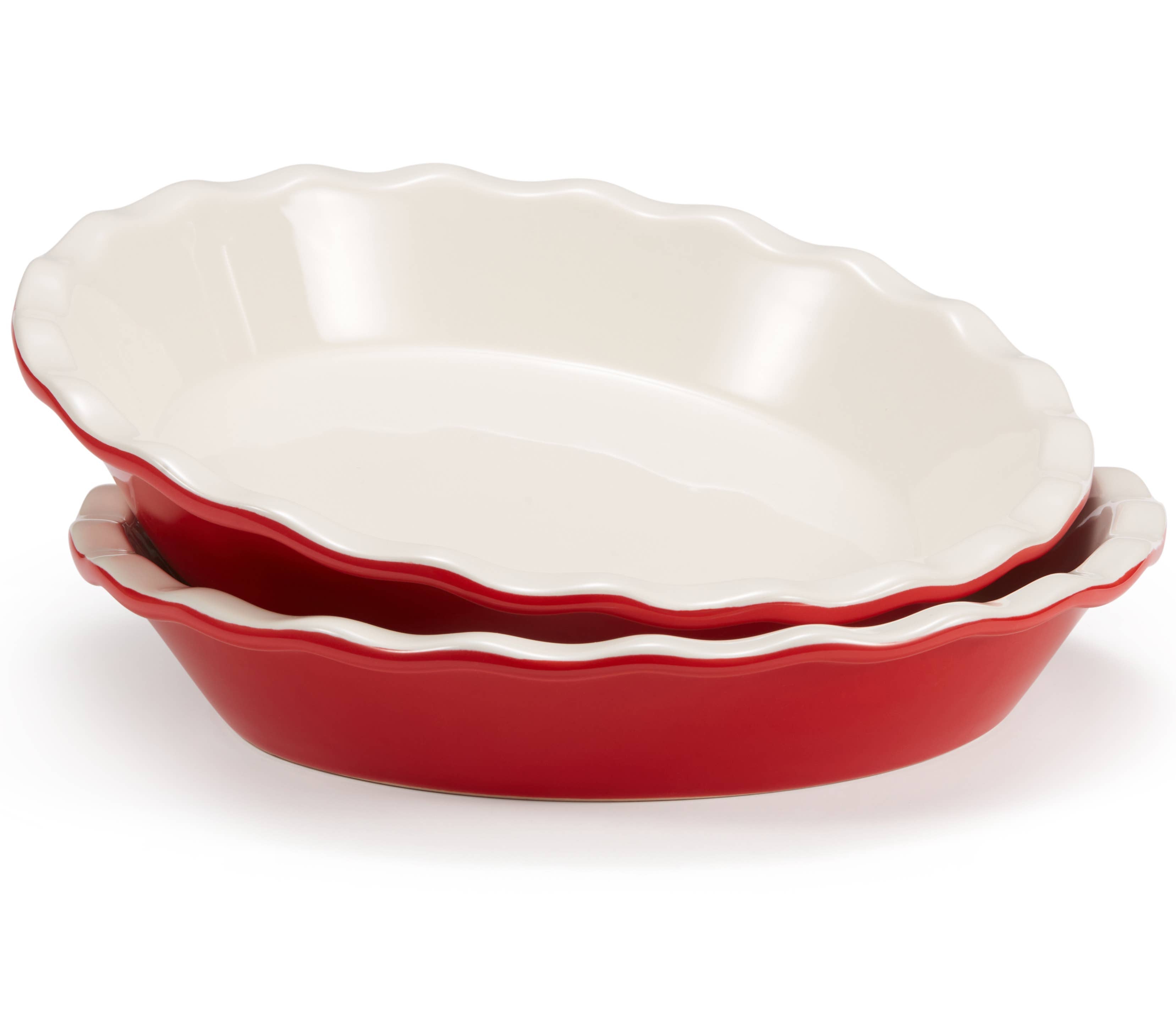 Ceramic Deep Pie Dish with Wave Edge