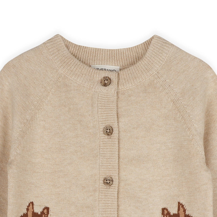 Horse Jacquard Sweater Knit Cardigan