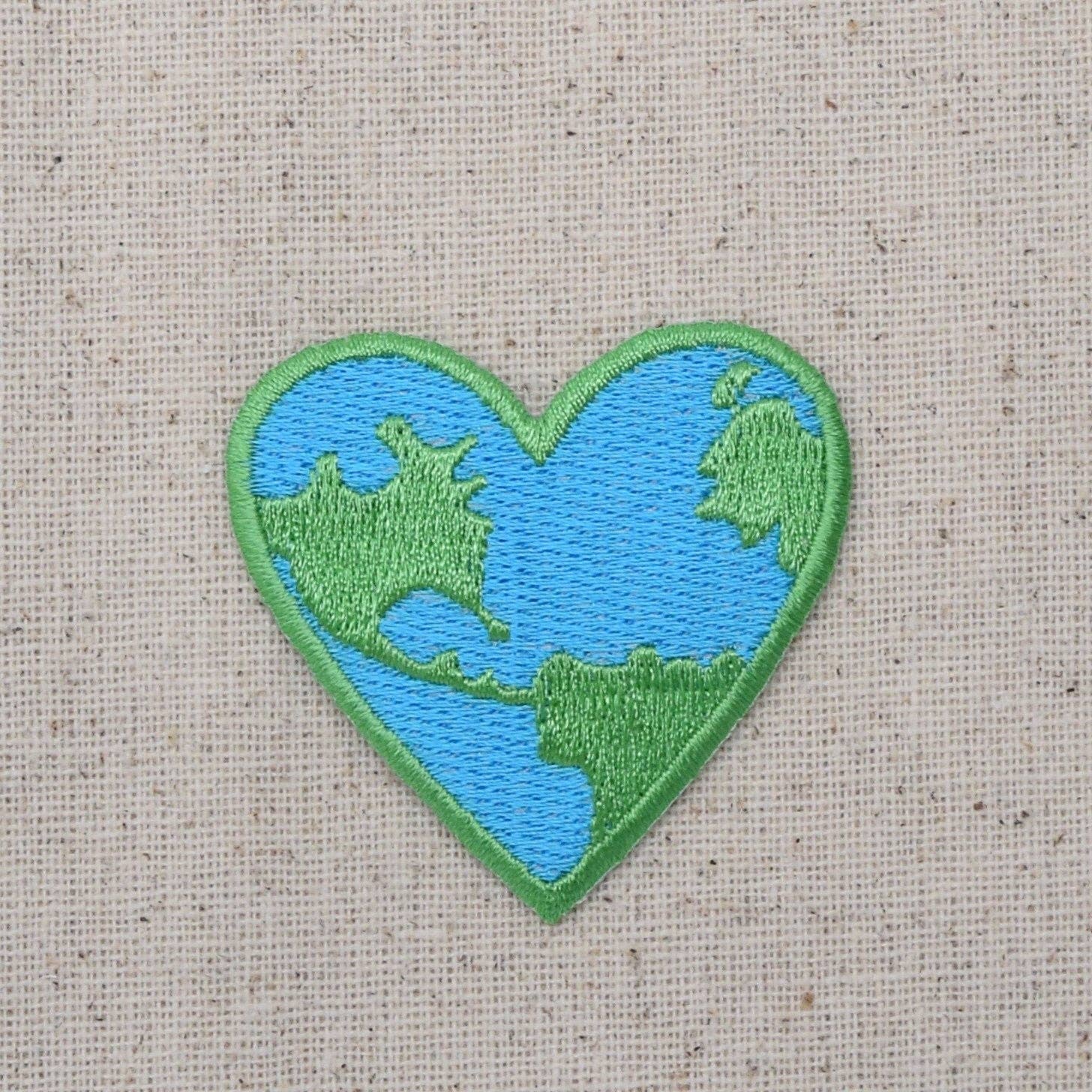 Iron on Patch: Planet Earth Heart