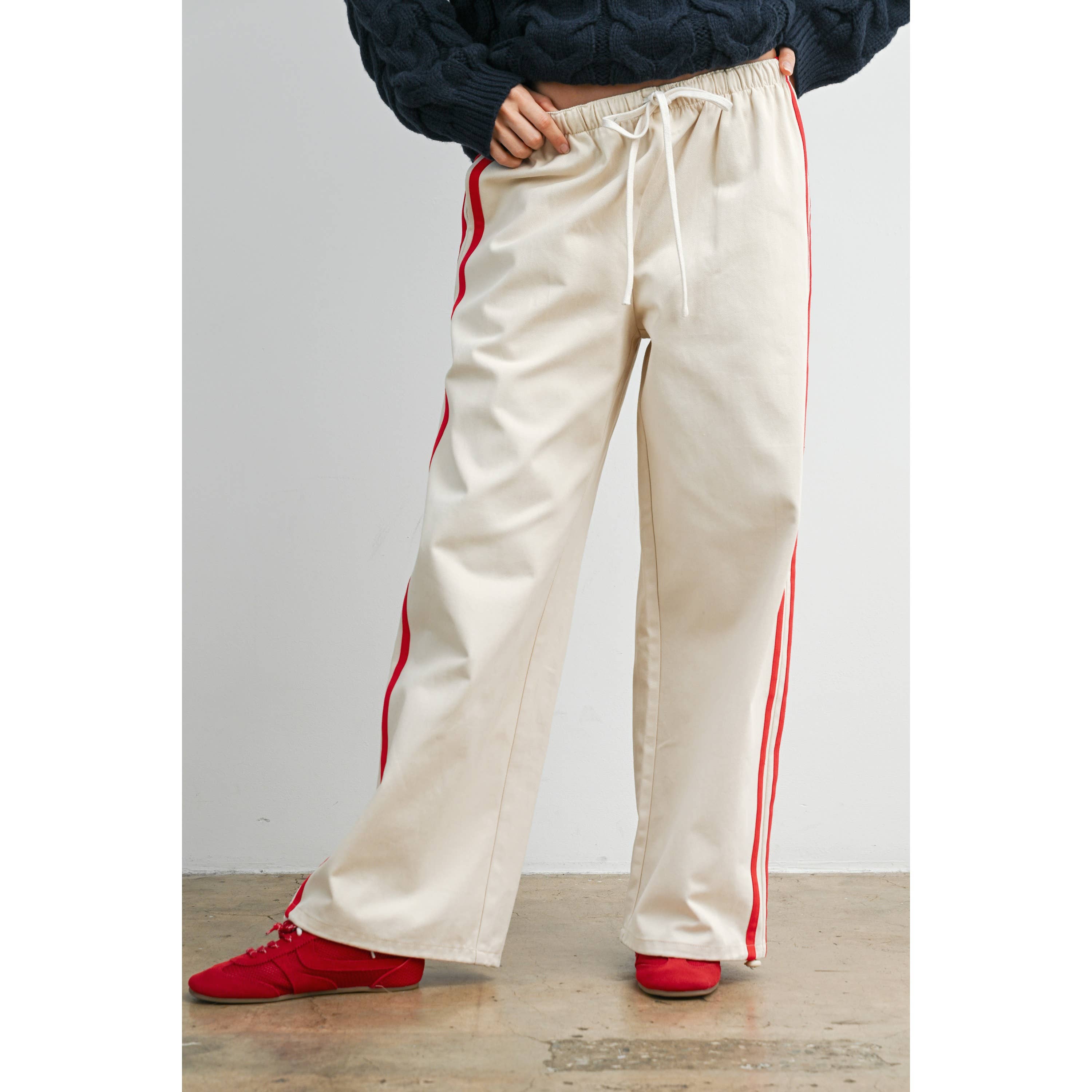 The Boone Striped Wide Leg Track Pants