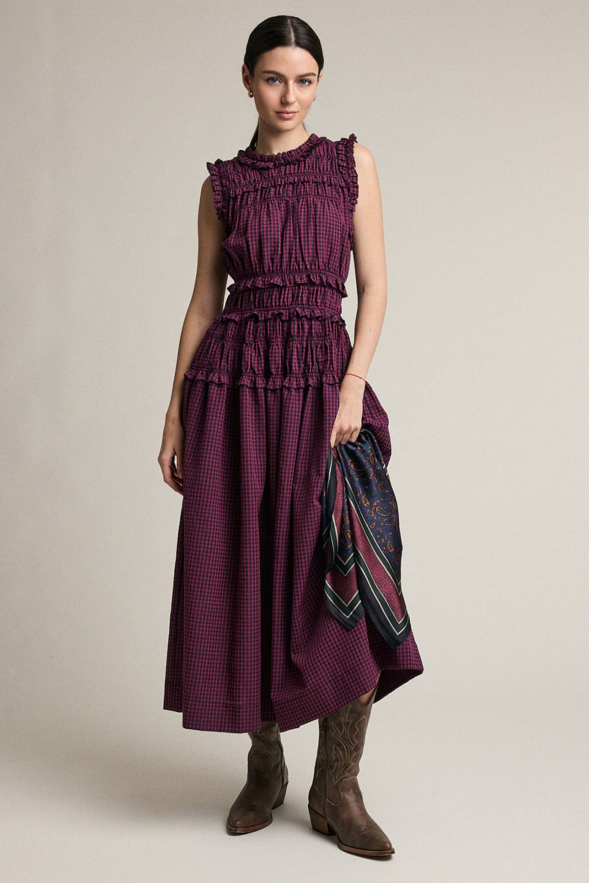 The Rose Plaid Maxi Dress