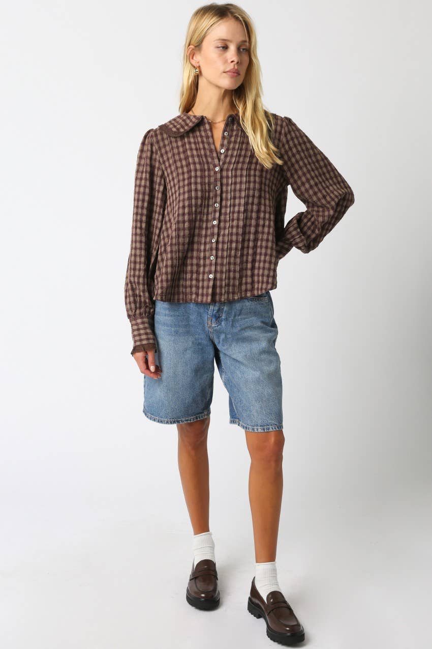 The Angelie Plaid Blouse