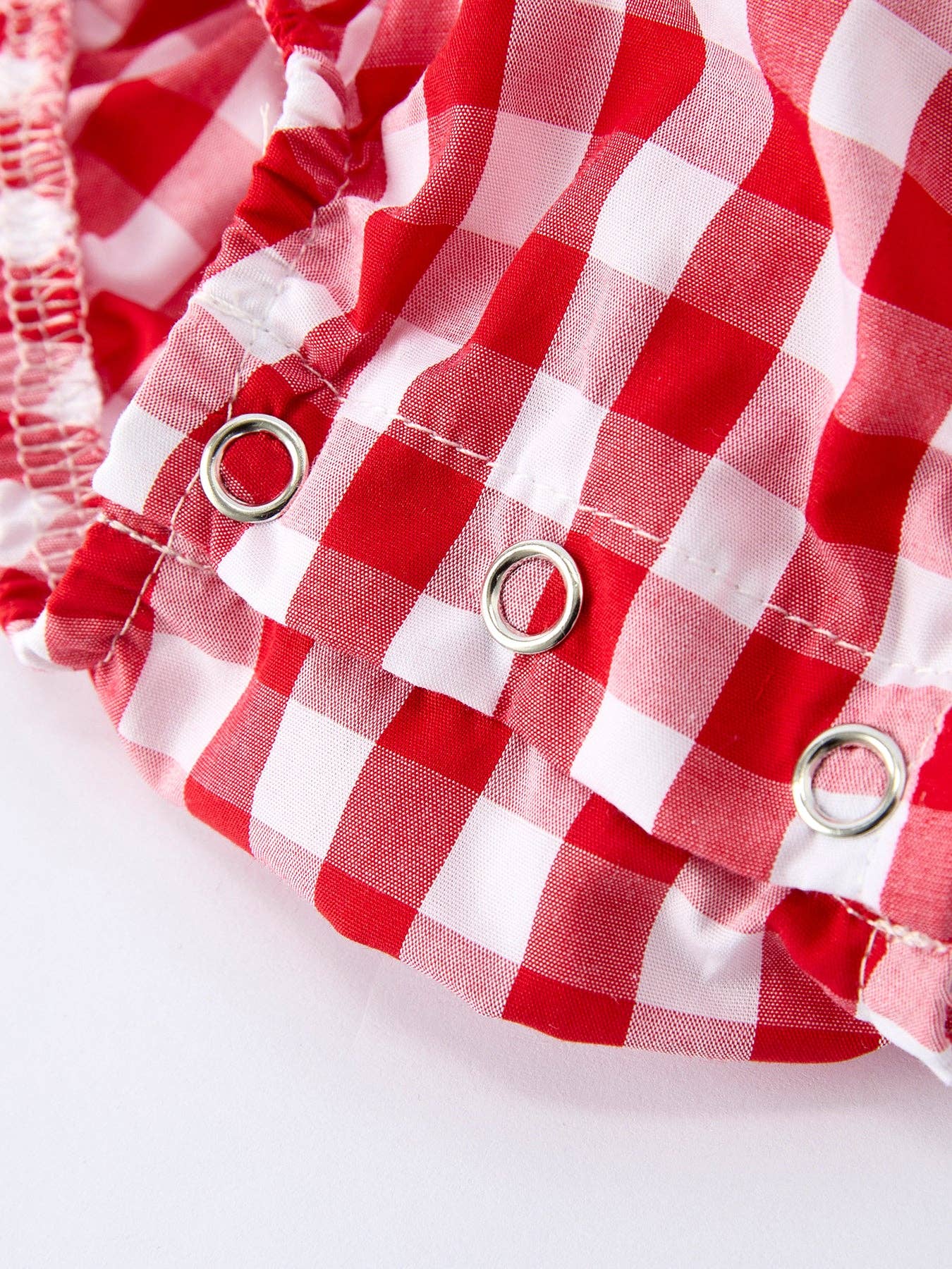 Girls Summer Plaid Romper