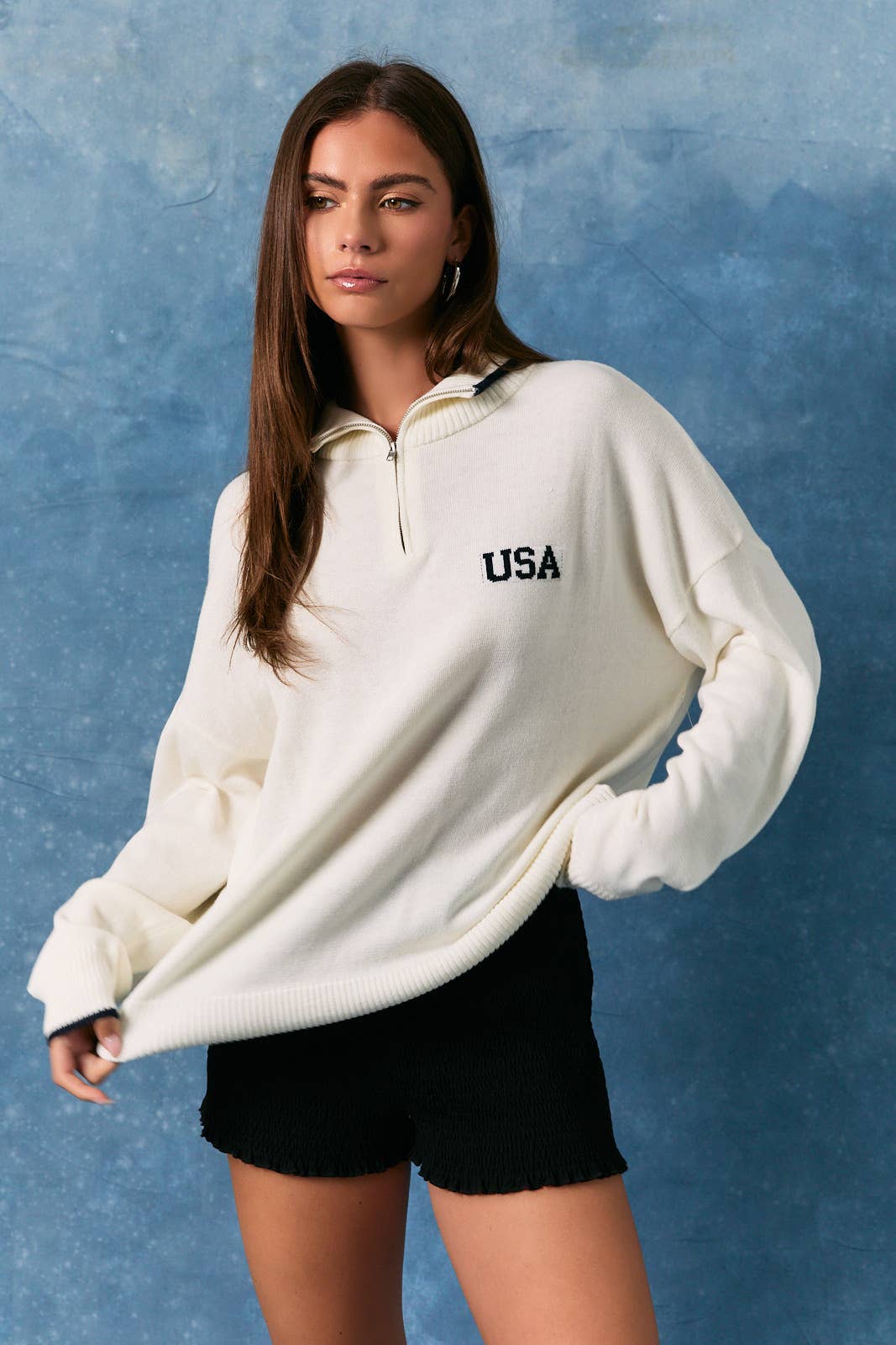 The USA Half Zip Sweater