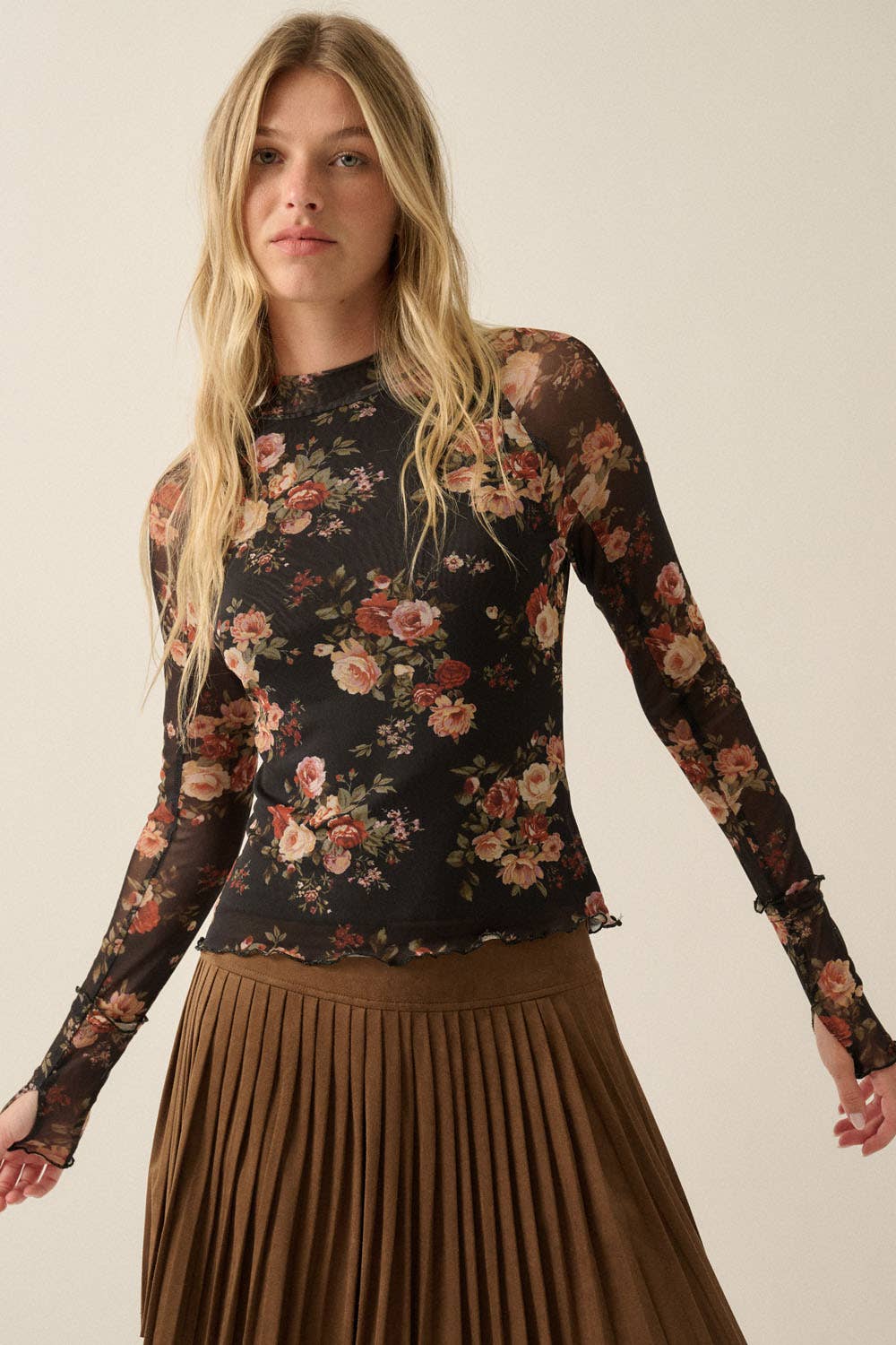 The Carla Floral Mesh Top