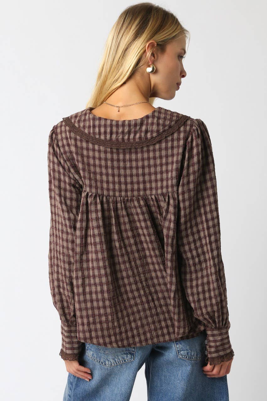 The Angelie Plaid Blouse