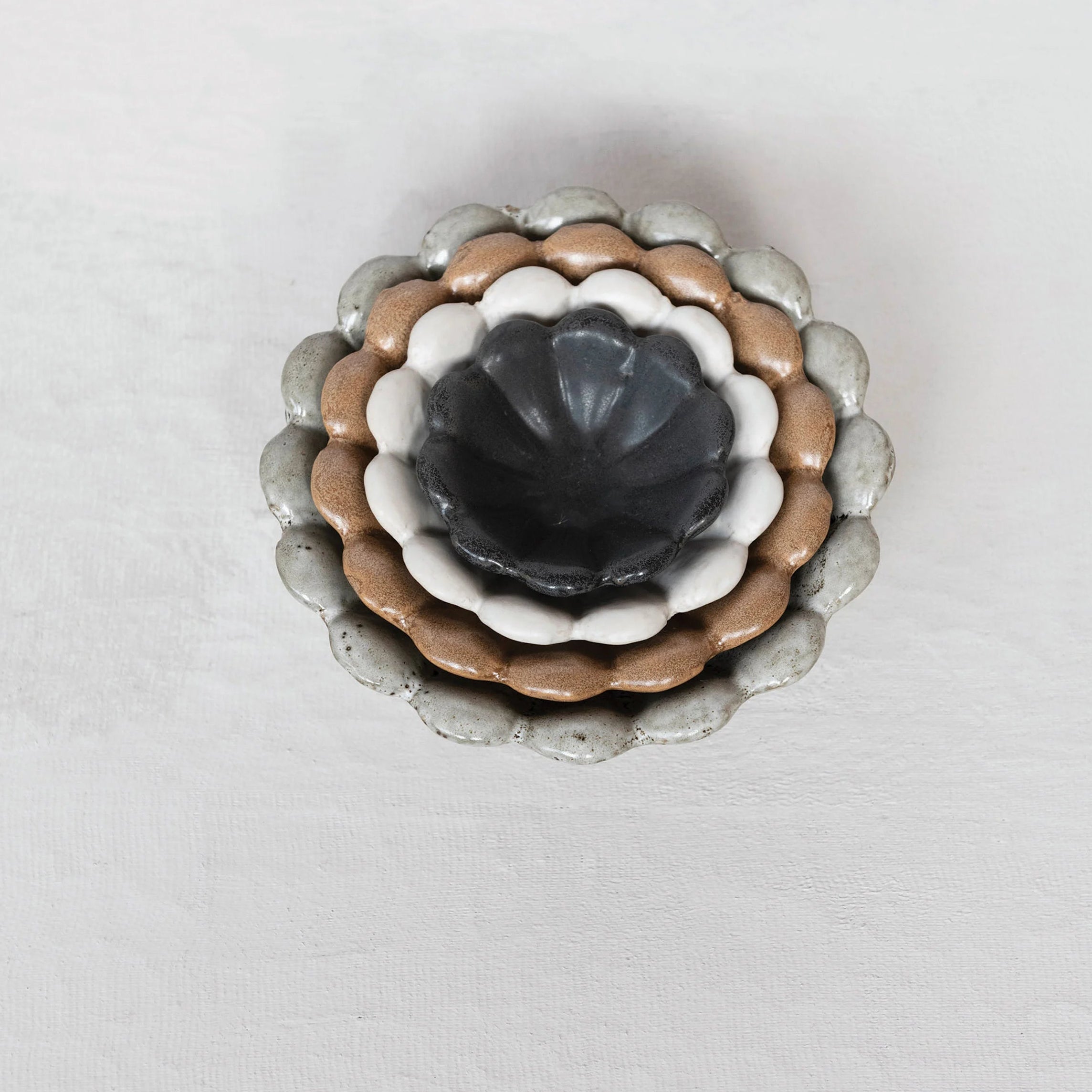 Stoneware Flower Bowls