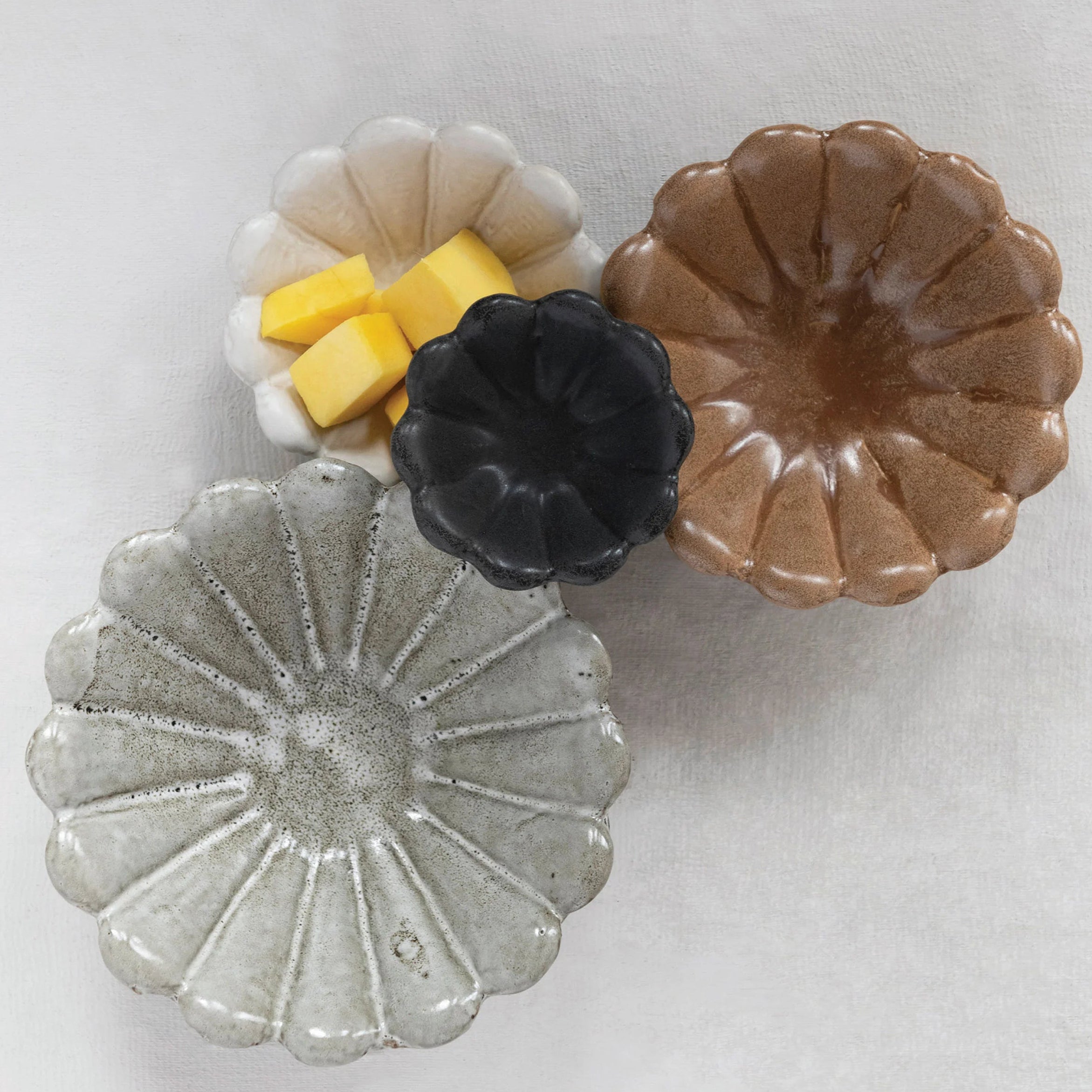 Stoneware Flower Bowls