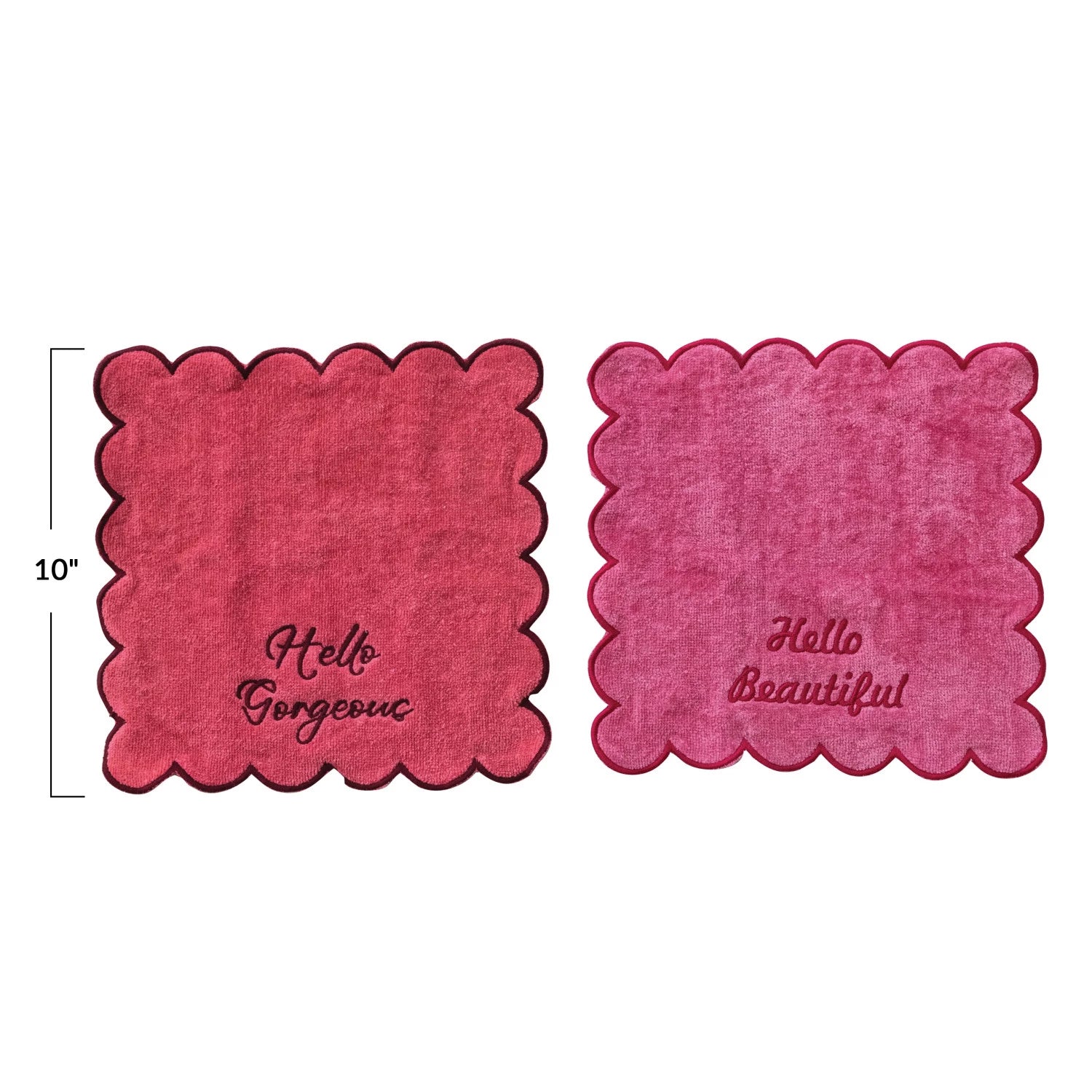 Pink Cotton Terry Wash Cloth Set