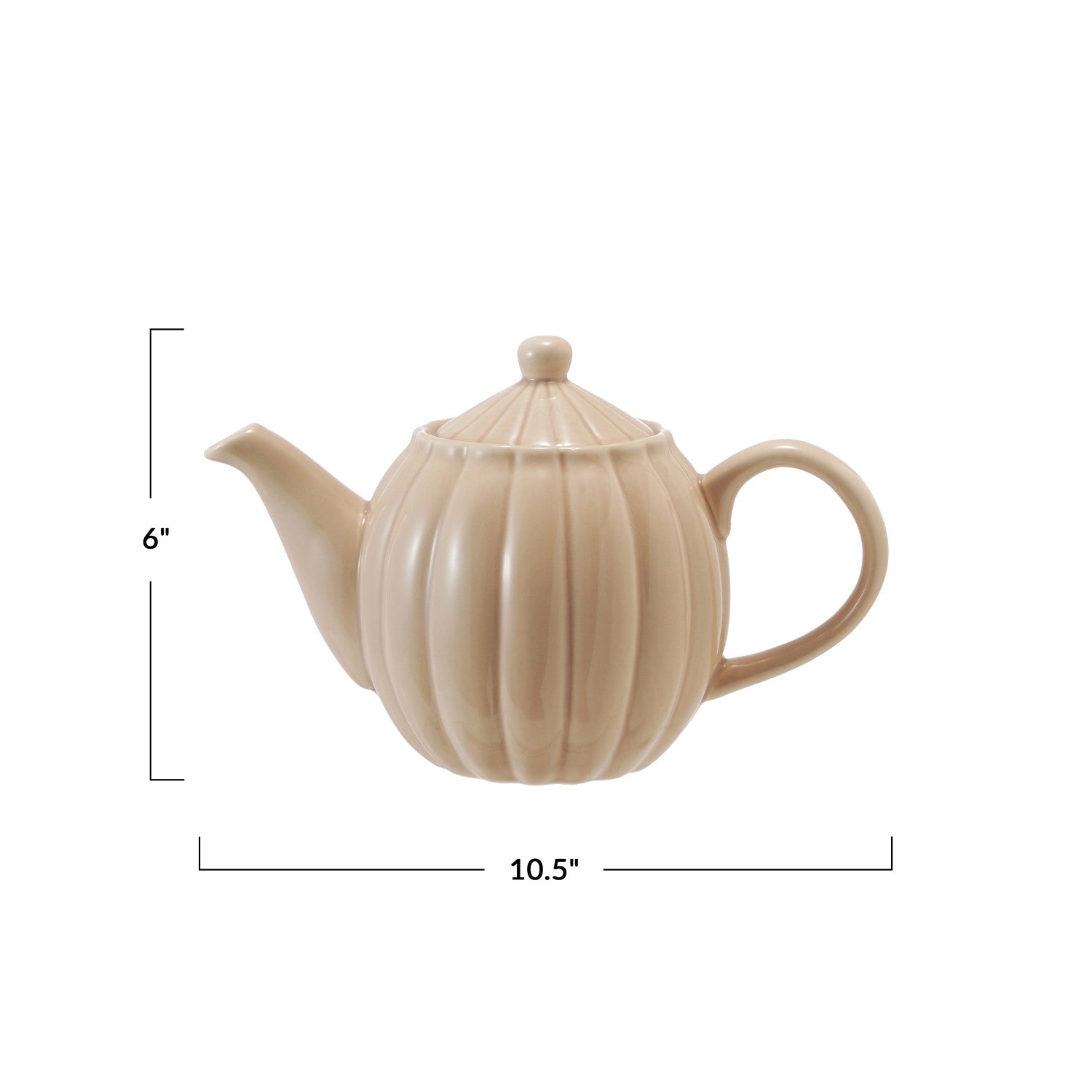 Ribbed Stoneware Teapot