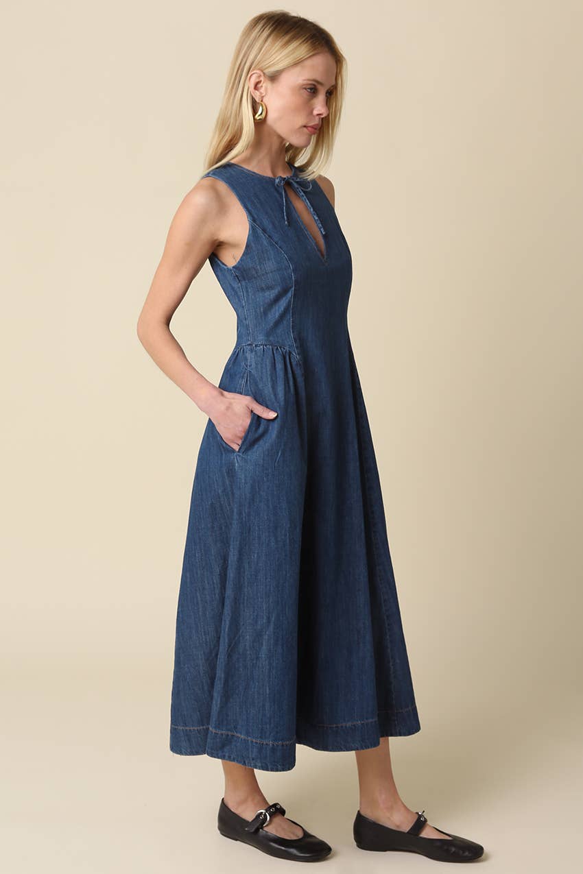 The Laci Denim Maxi Dress