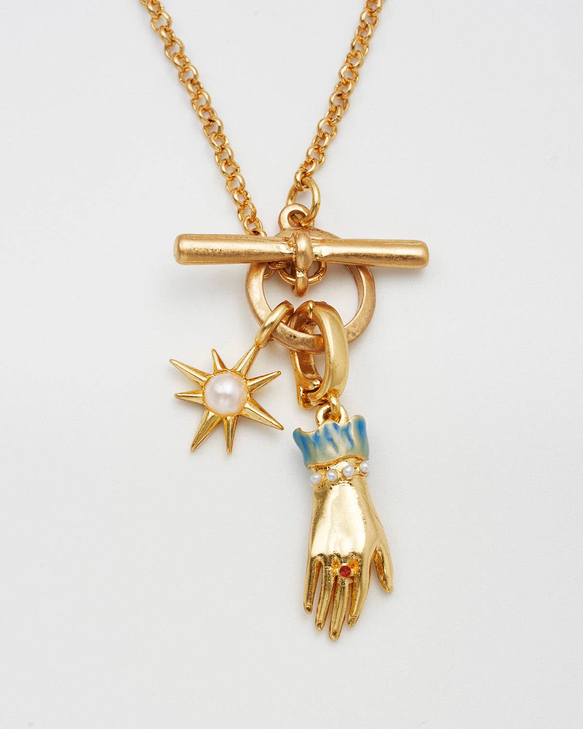 Palm Of Your Hand Pearl Toggle Necklace