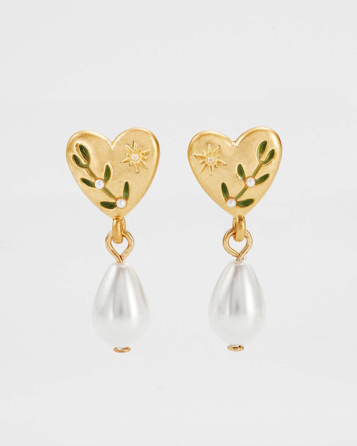 Niva Mistletoe Pear Earrings