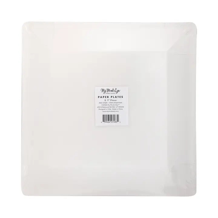 Hamptons Square Red Star Paper Plate