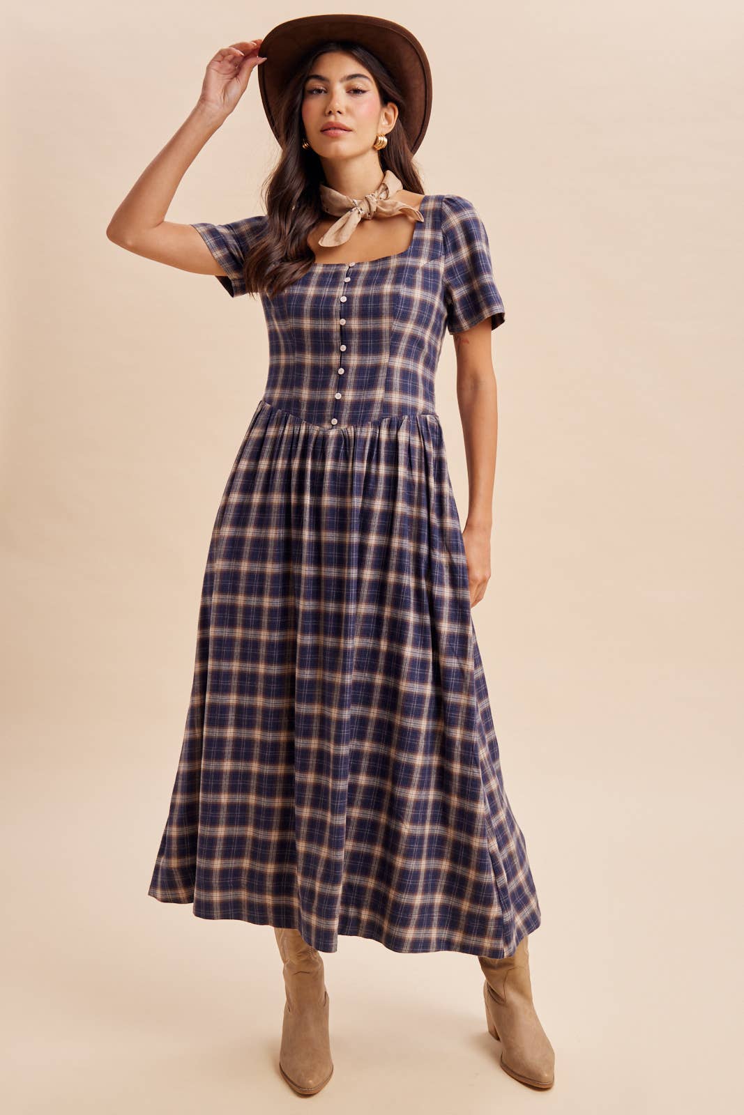 The Claire Tartan Maxi Dress