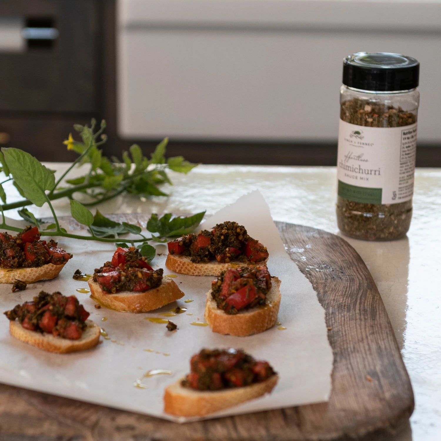 Product shoot of chimichurri sauce mix 