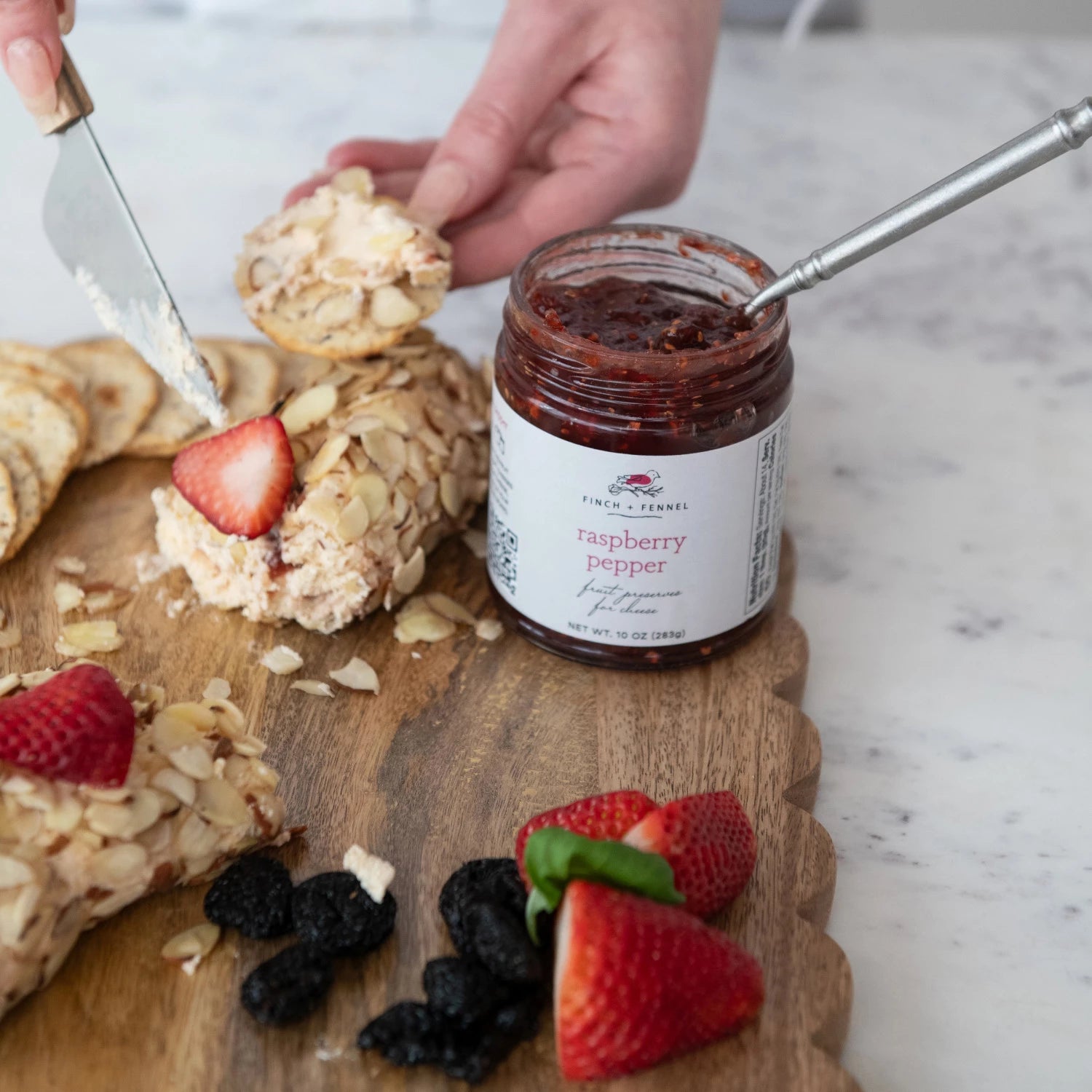 Raspberry Pepper Fruit Preserves for Cheese