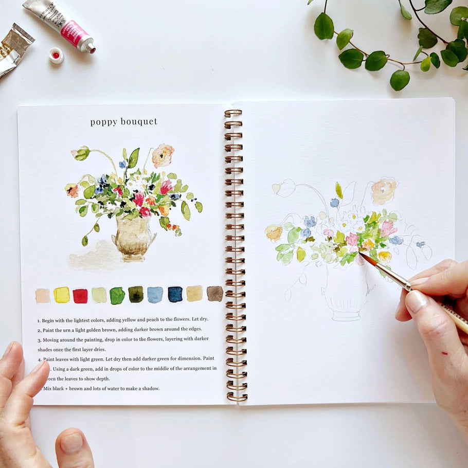 Bouquets Watercolor Workbook