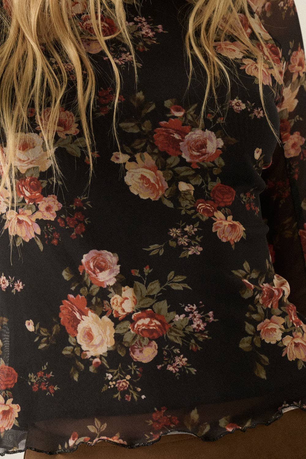 The Carla Floral Mesh Top