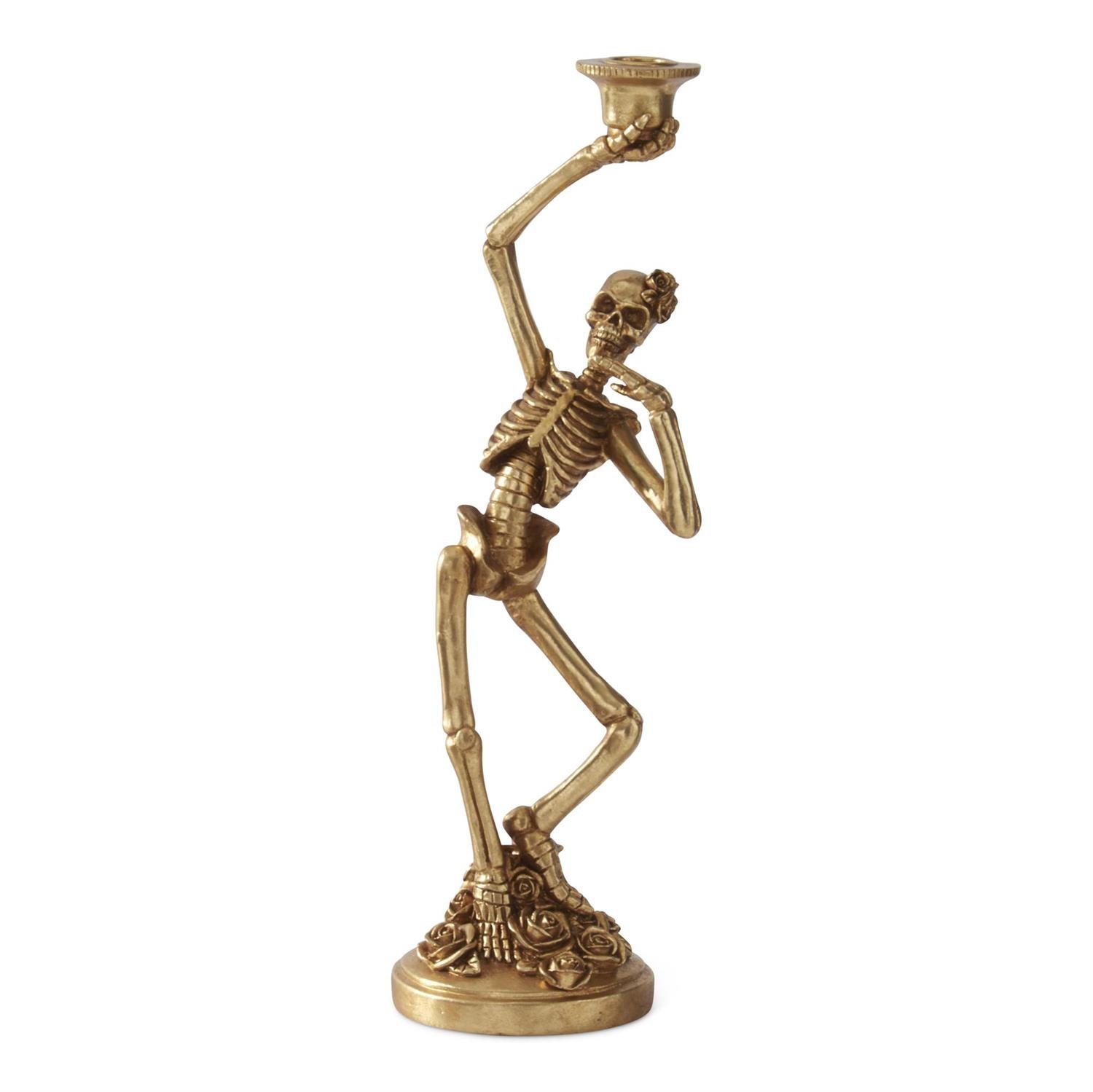 Gold Skeleton Taper Candleholder