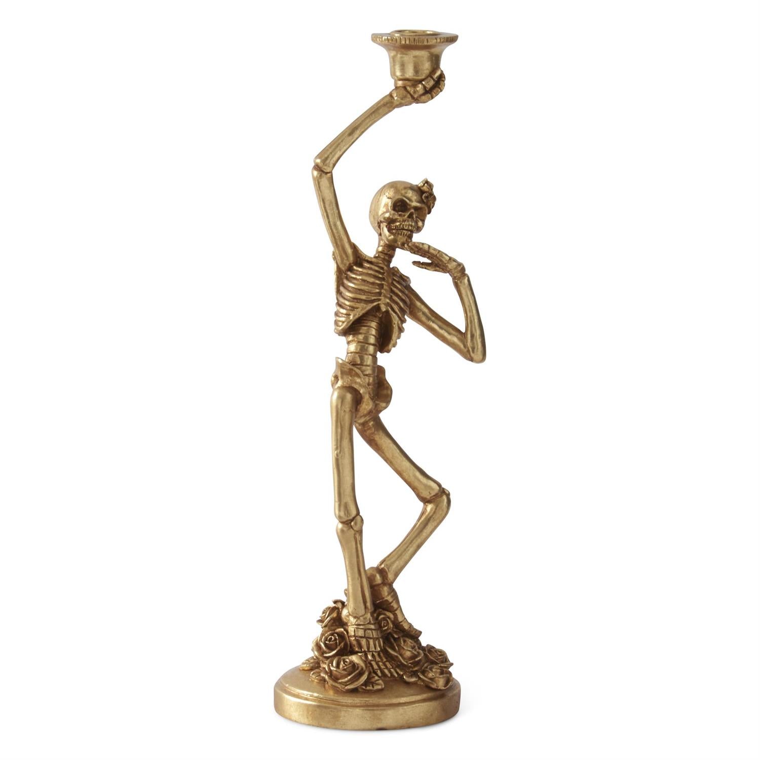 Gold Skeleton Taper Candleholder