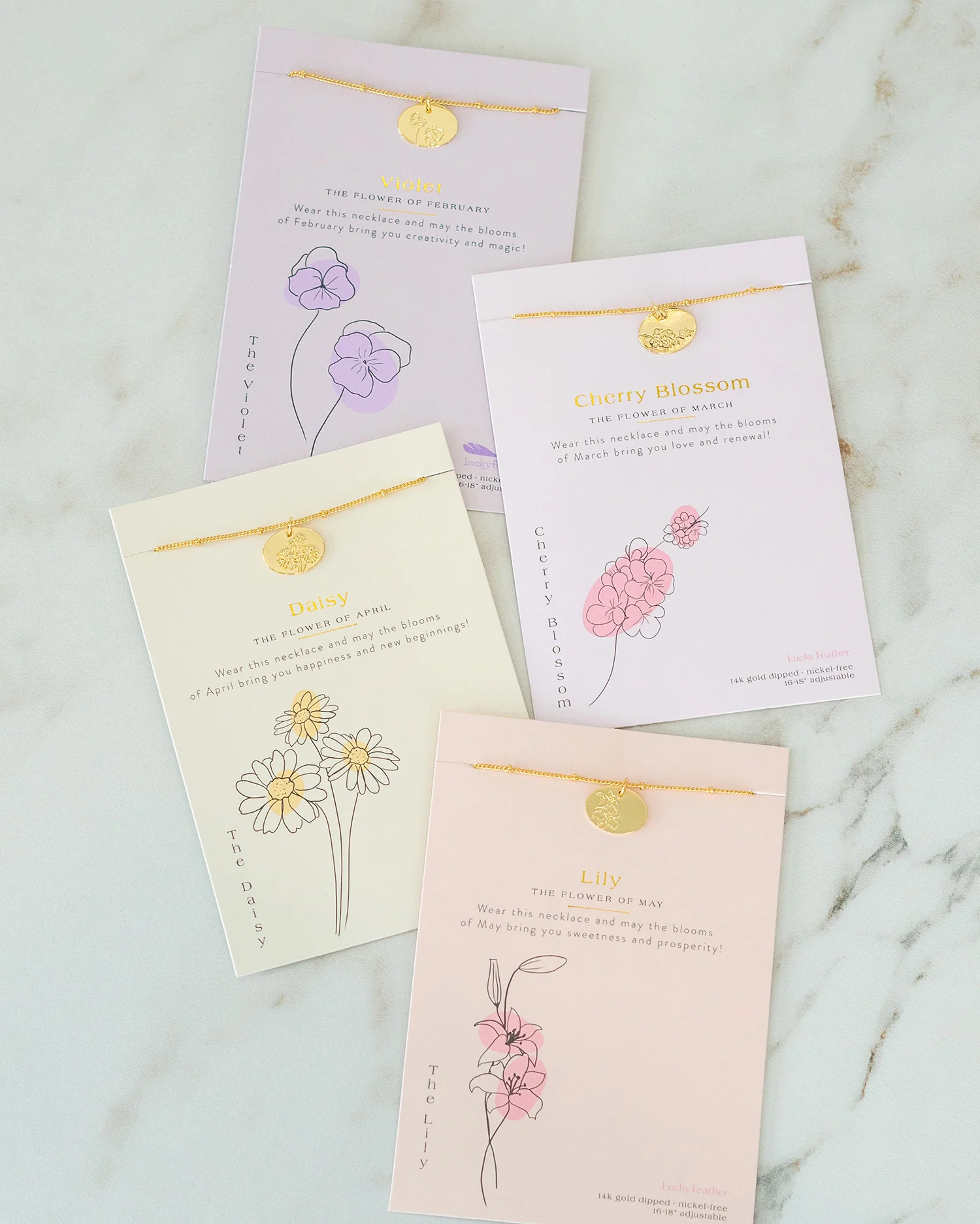 Birth Month Flower Necklace