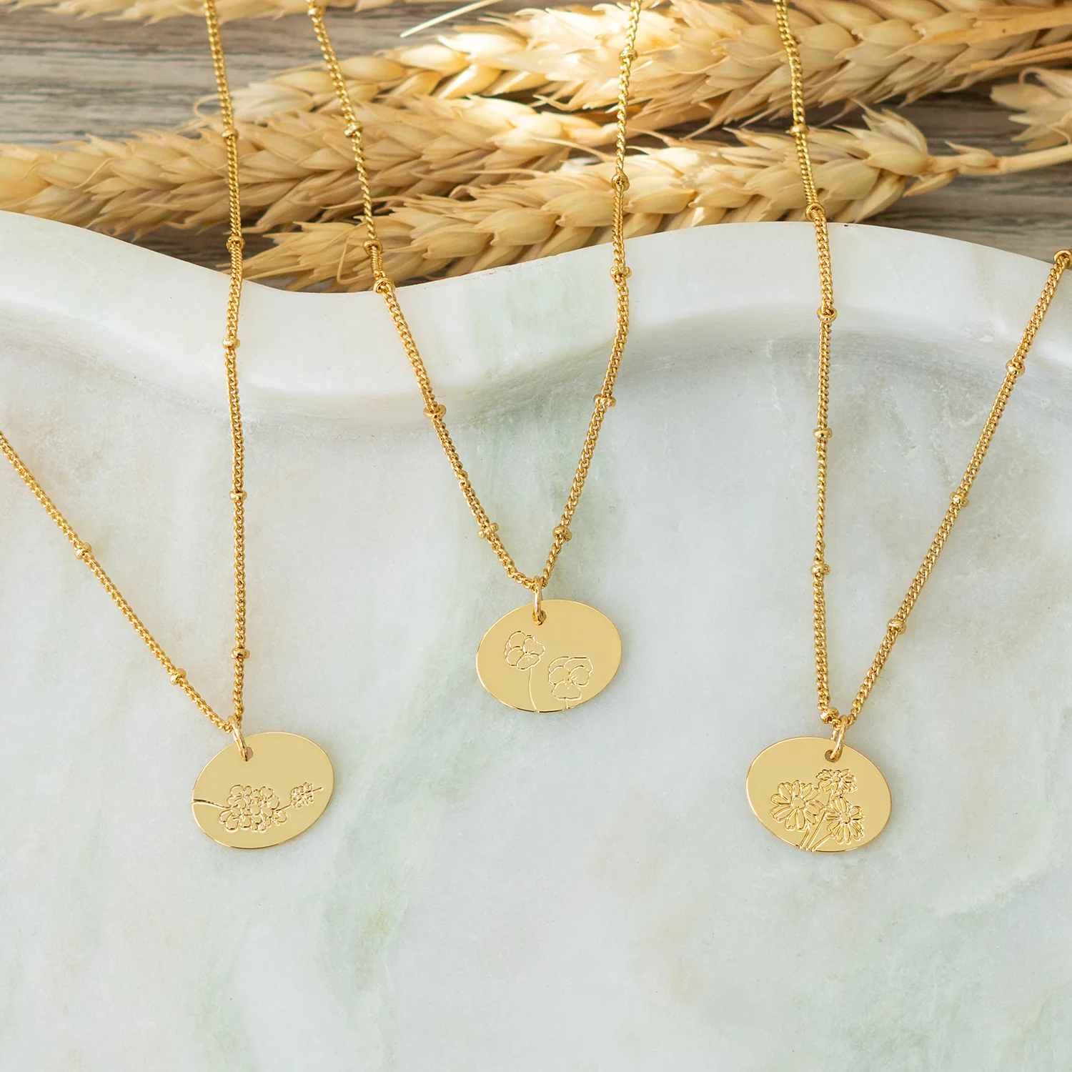 Birth Month Flower Necklace
